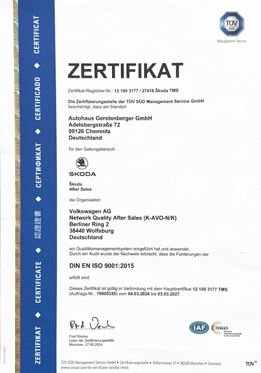 TÜV Skoda 2024